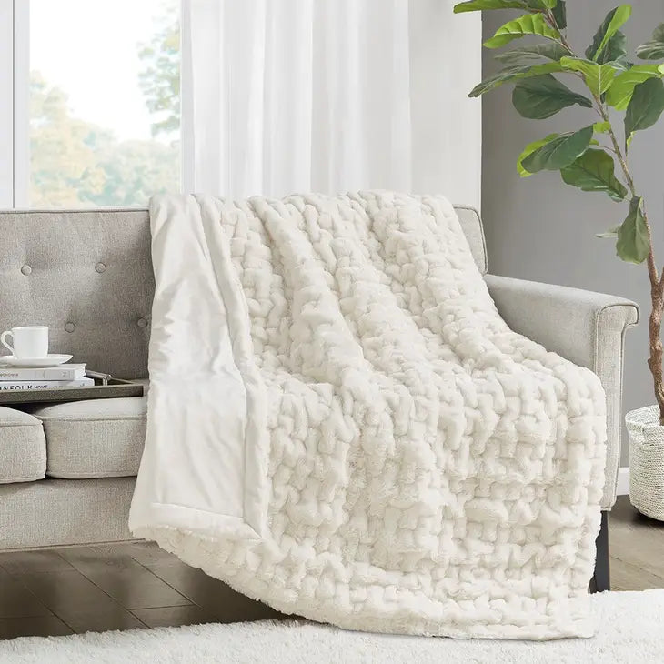 RUCHED 50X60" THROW BLANKET