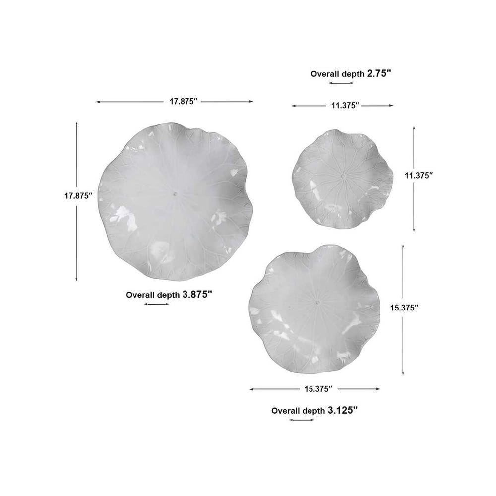 ABELLA CERAMIC WALL DECOR - WHITE S/3