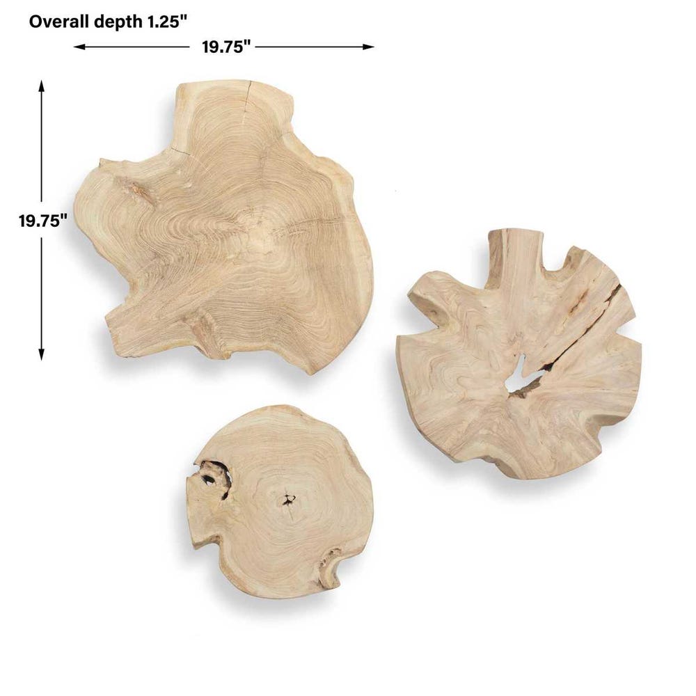 KALANI INDOOR/OUTDOOR WOOD DECOR - BLEACHED S/3