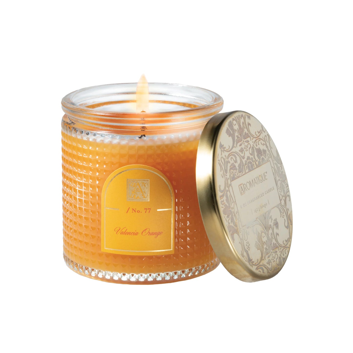 VALENCIA ORANGE TEXTURED GLASS CANDLE