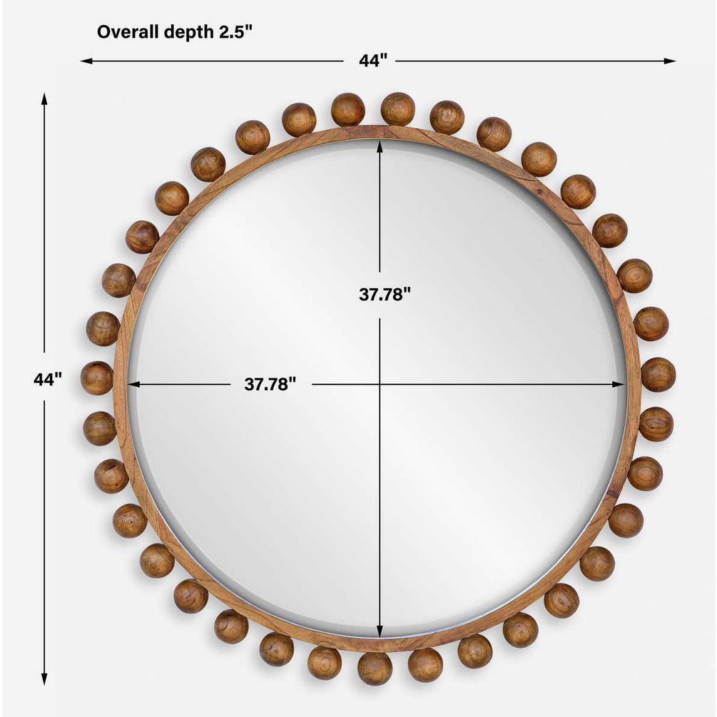 CYRA ROUND MIRROR - WALNUT