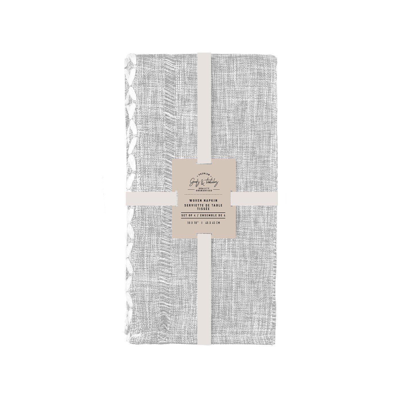 ALOF GREY NAPKIN SET S/4