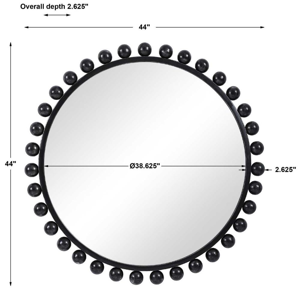 CYRA ROUND MIRROR - BLACK
