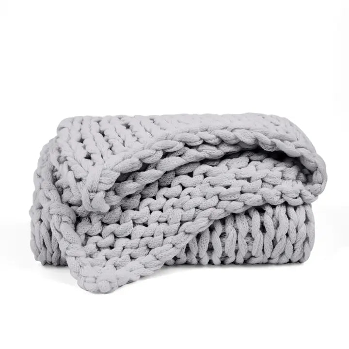 CHUNKY KNIT THROW BLANKET