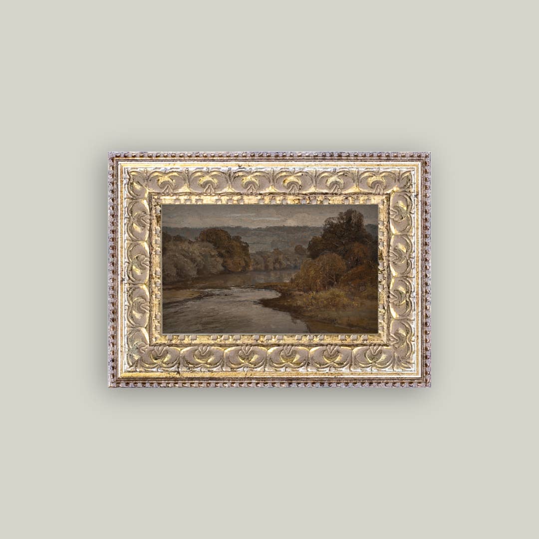 AUTUMN RIVER FRAMED ANTIQUE ART