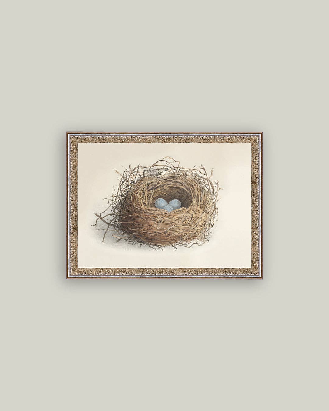 BLUE EGGS FRAMED ANTIQUE ART