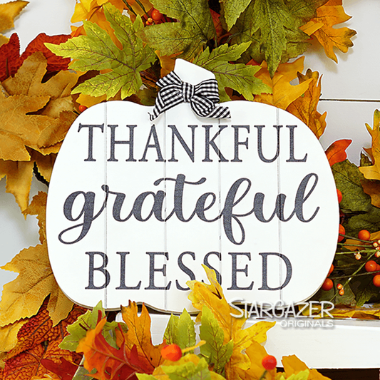 THANKFUL GRATEFUL BLESSED PUMPKIN