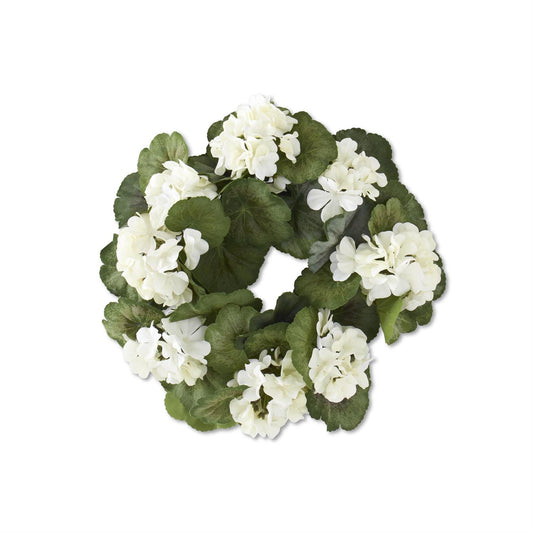 WHITE GERANIUM CANDLE RING