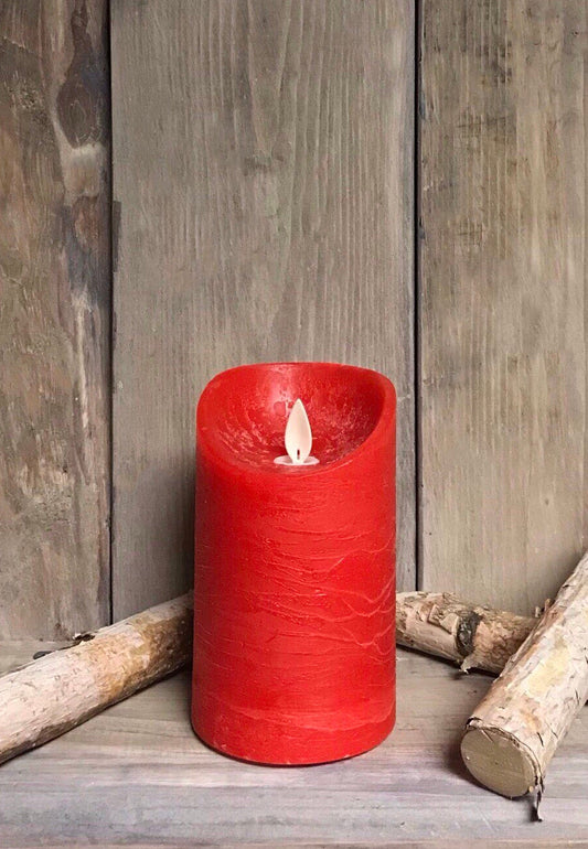 3x5" RED LED RUSTIC PILLAR