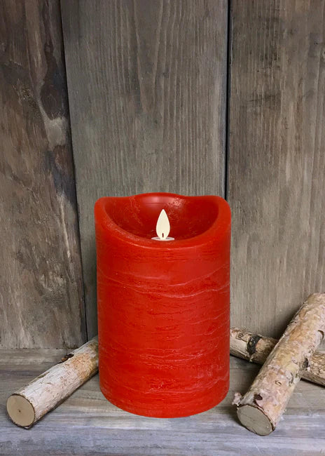 4x6" RED LED RUSTIC PILLAR