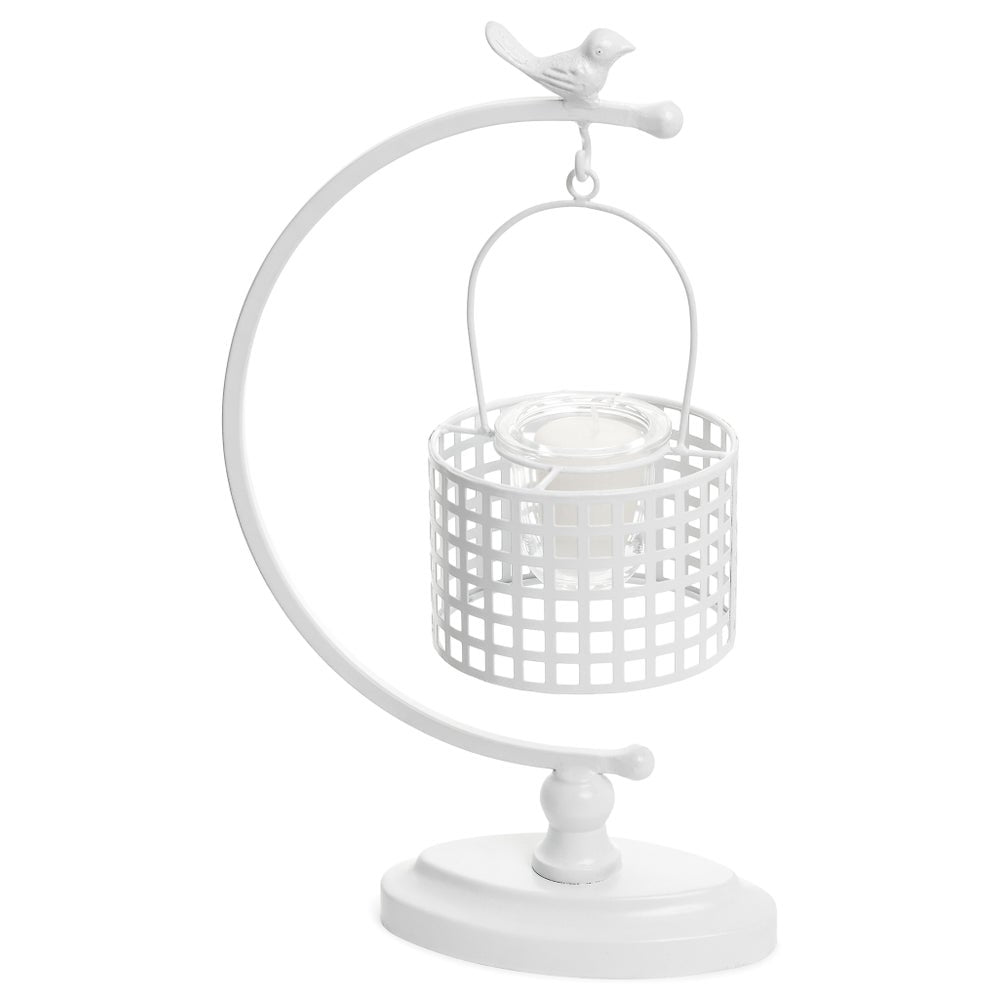 IRON CANDLE HOLDER WITH BIRD