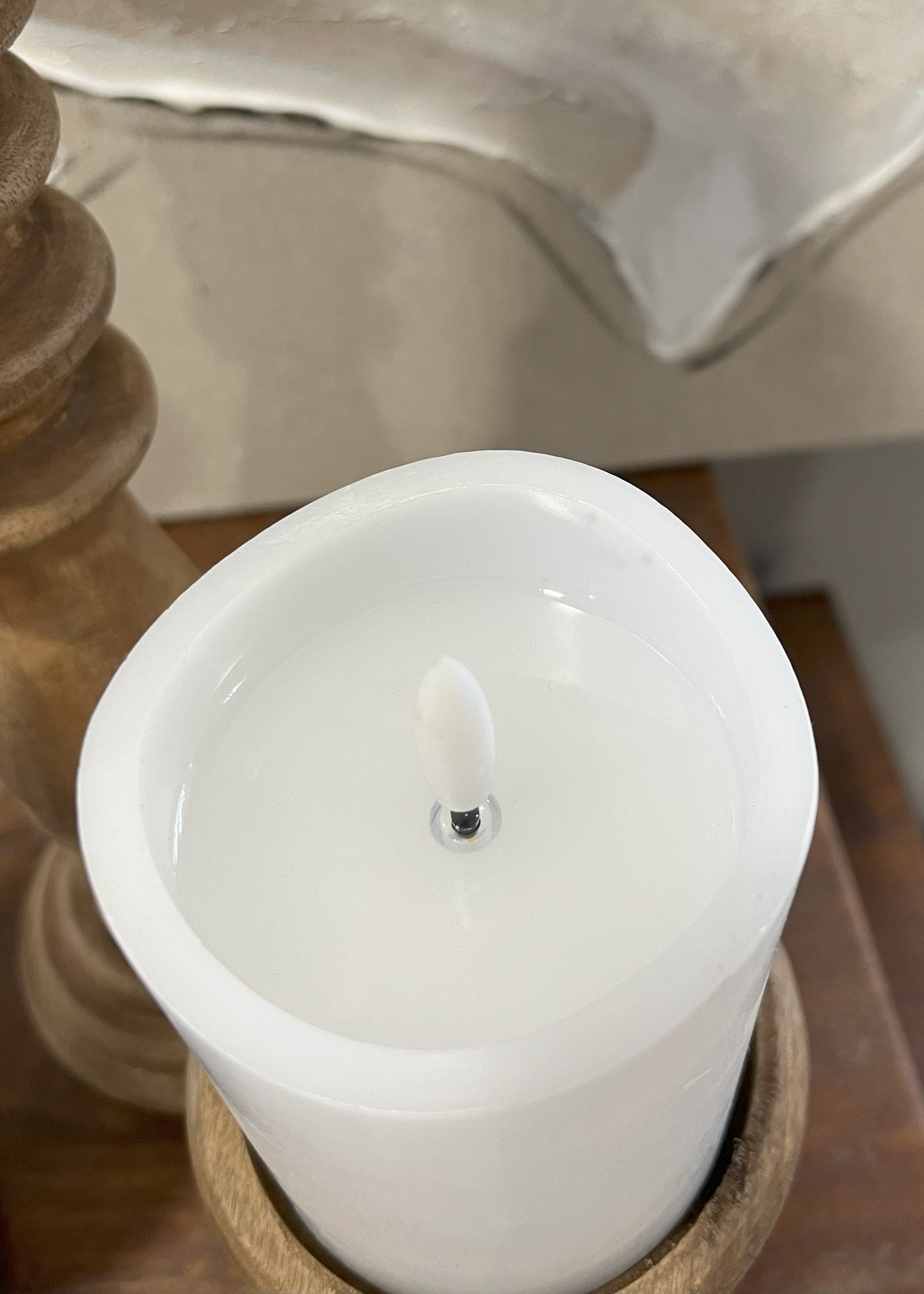 3"x 6" WHITE 3D LED PILLAR CANDLE
