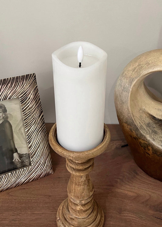 3"x 6" WHITE 3D LED PILLAR CANDLE