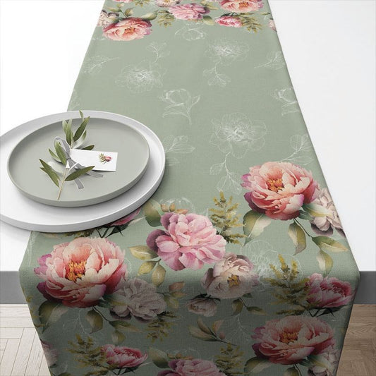 TABLE RUNNER - PEONIES