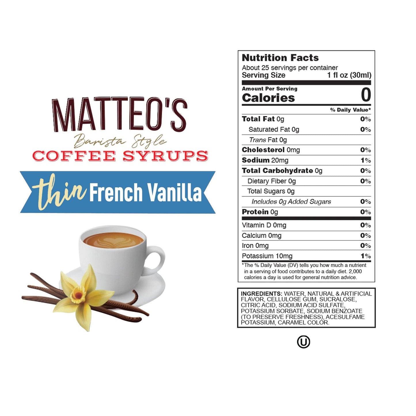 FRENCH VANILLA SUGAR FREE COFFEE SYRUP