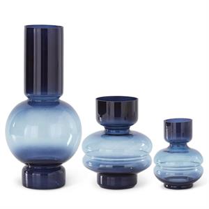 BLUE POT BELLY VASES