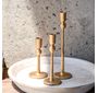 GOLD IRON BALL CANDLE STANDS