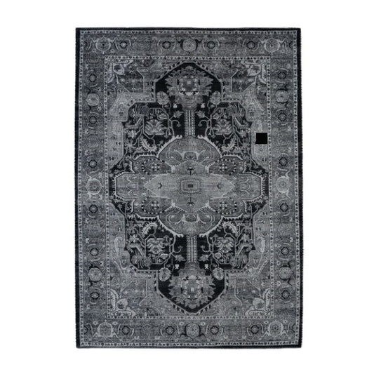 AURA WASHABLE BLACK RUG 1478