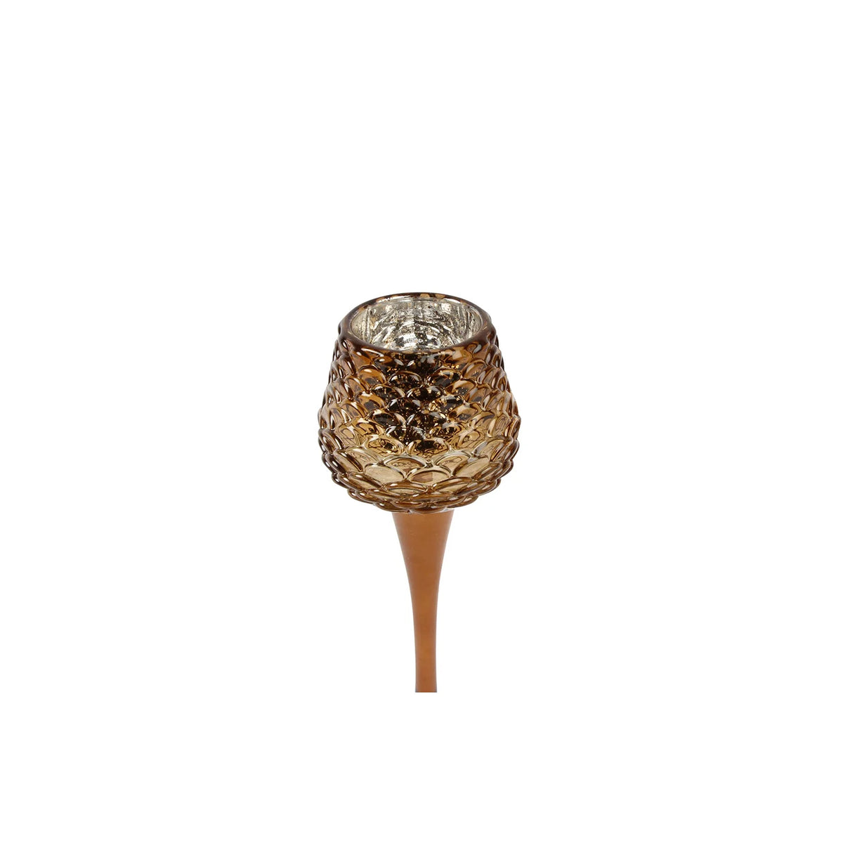 PINECONE MERCURY GLASS CANDLE HOLDERS