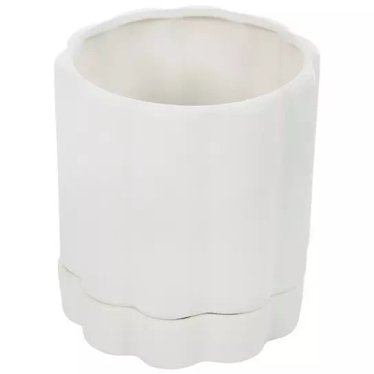 RIBBED PLANTER AND SAUCER