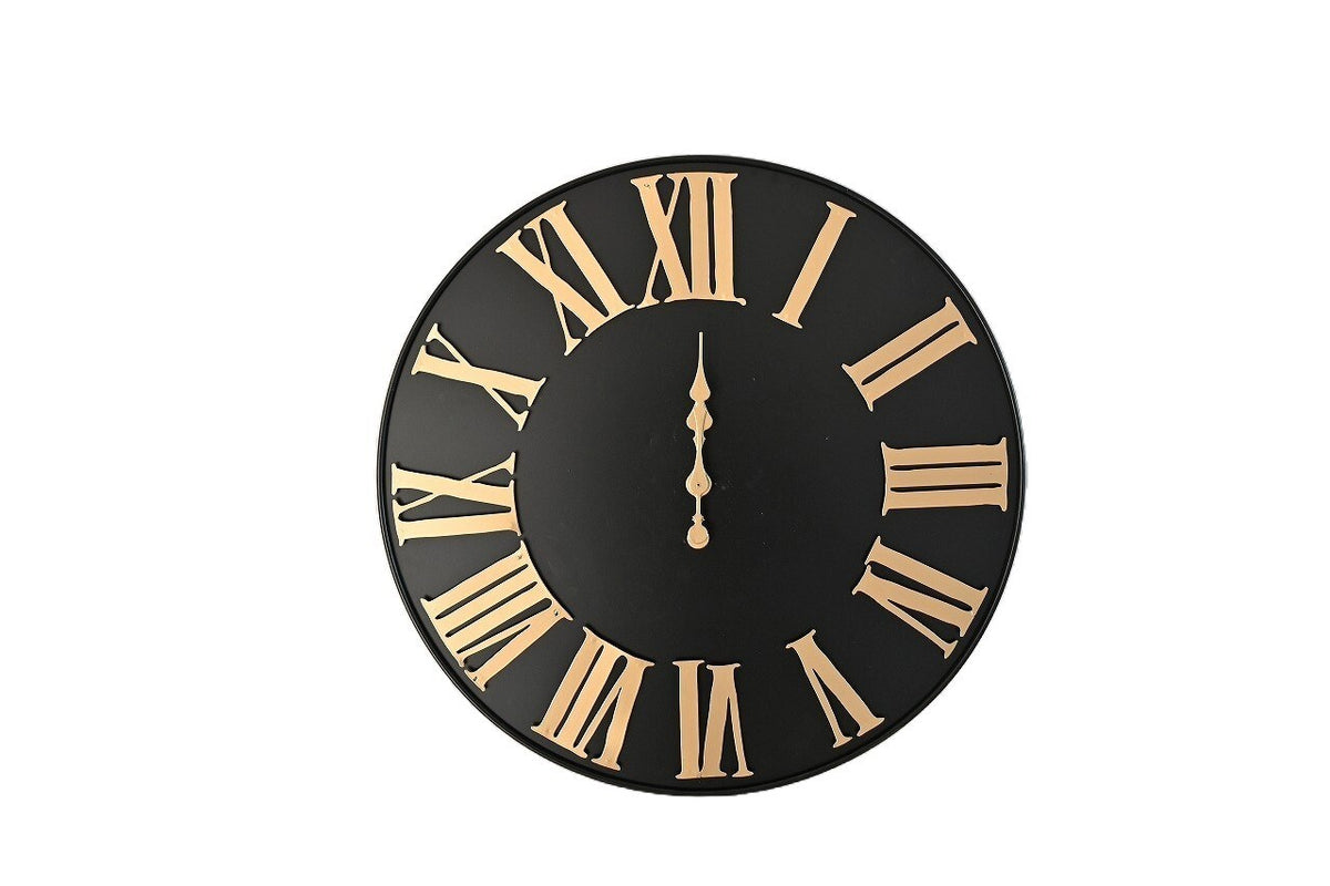 OUTDOOR BLACK & GOLD CLOCK