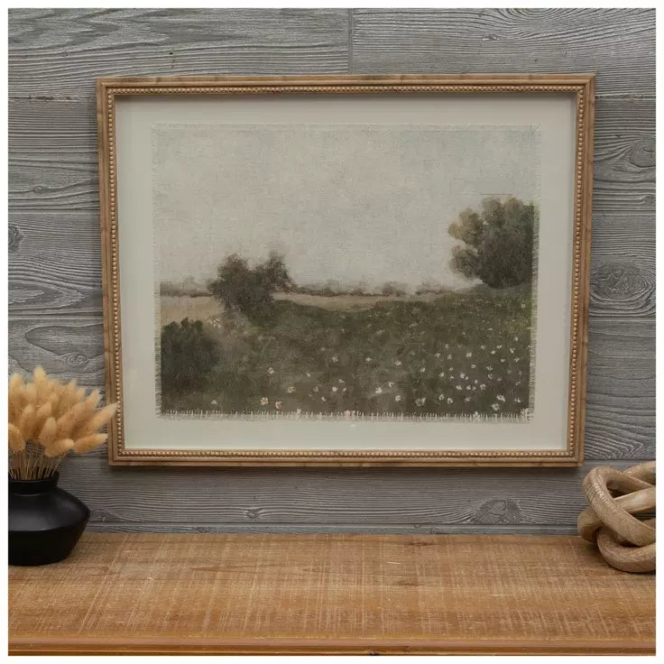 DAISY FIELDS WOOD FRAMED ART