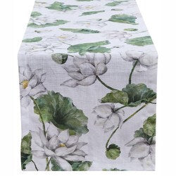 WHITE LOTUS RUNNER 14" X 54"