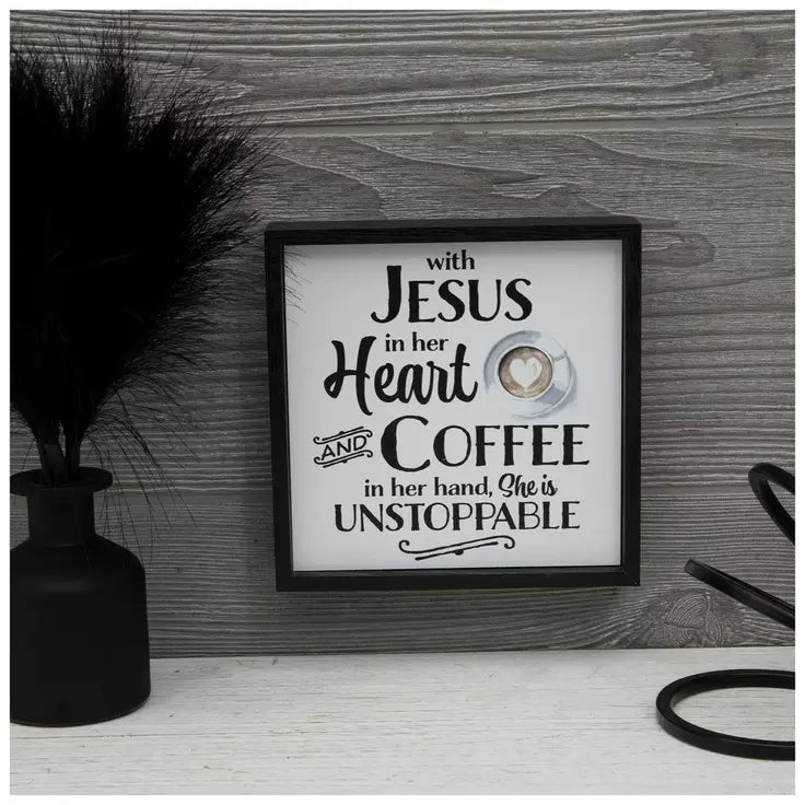 JESUS & COFFEE WOOD DECOR