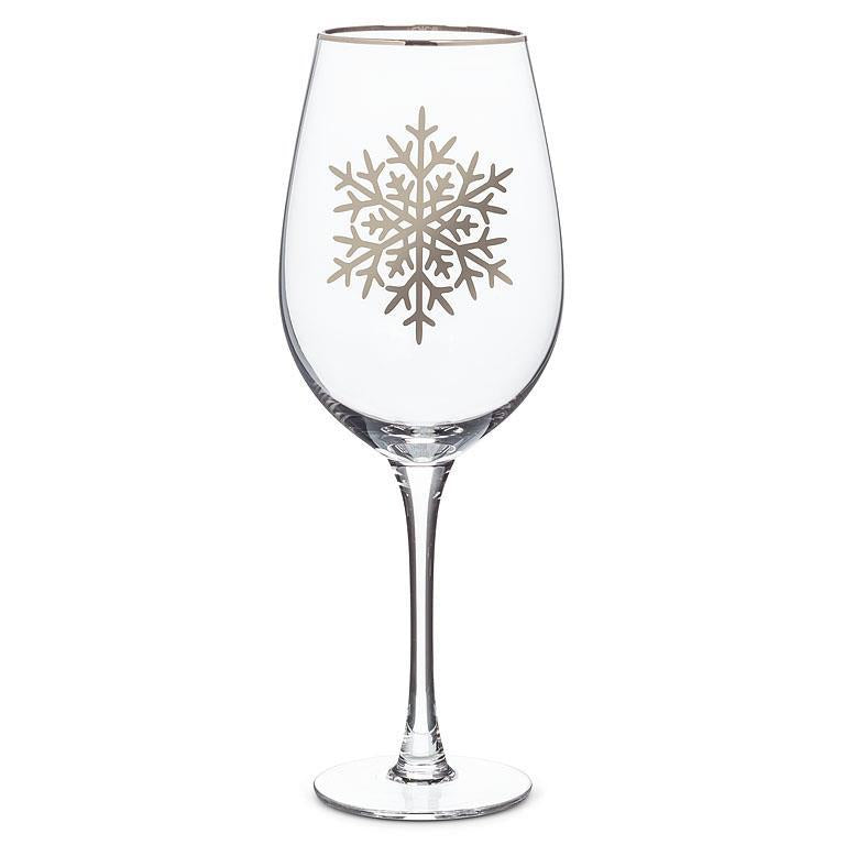 FROSTED SNOWFLAKE WINE GLASS