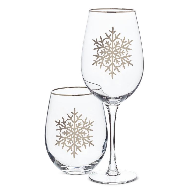 FROSTED SNOWFLAKE WINE GLASS