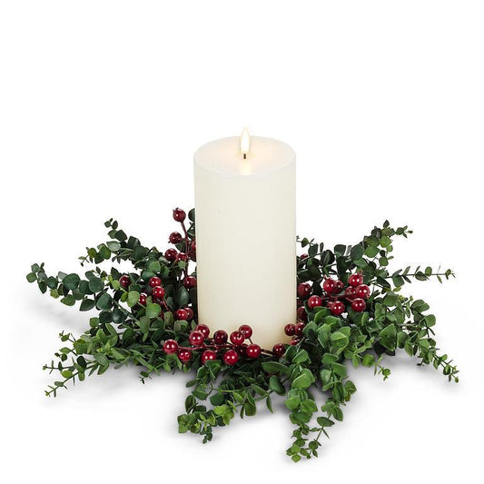 EUCALYPTUS & BERRY CANDLE RING