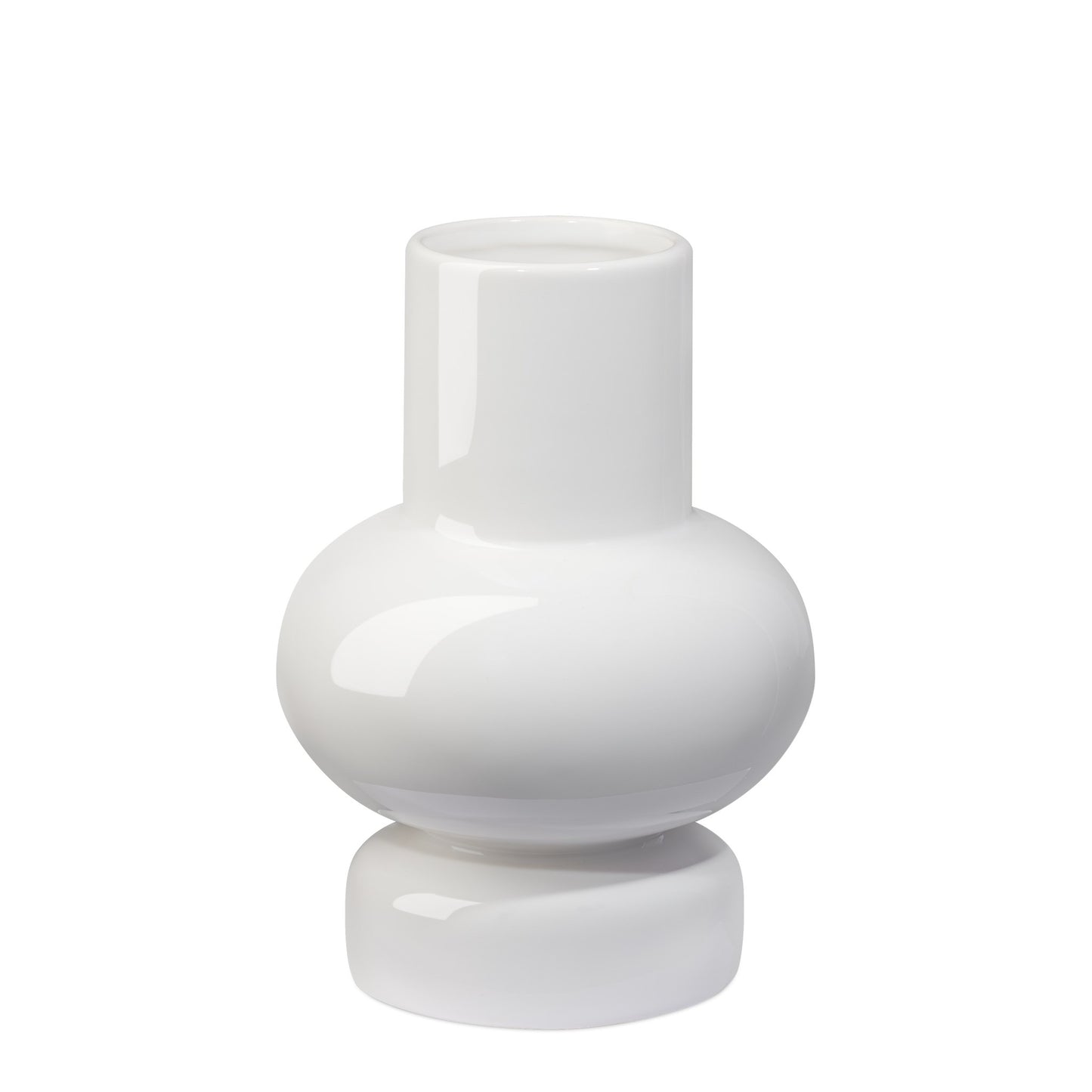 WHITE CYLINDER CERAMIC VASE