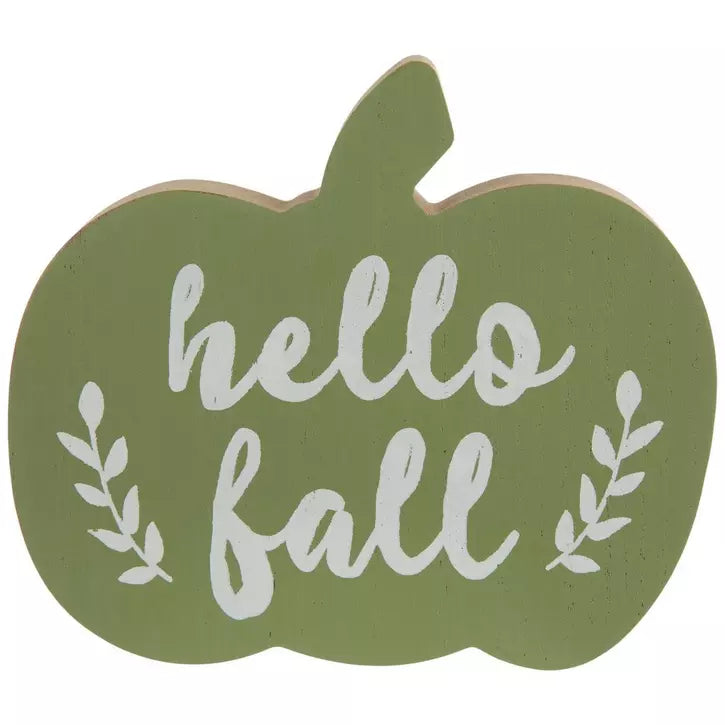 HELLO FALL WOOD BLOCK
