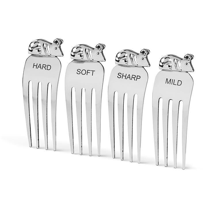 MOUSE CHEESE FORKS S/4