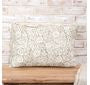 BEIGE FLORAL & LEAF PILLOW