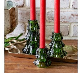 GLASS TREE CANDLE HOLDERS
