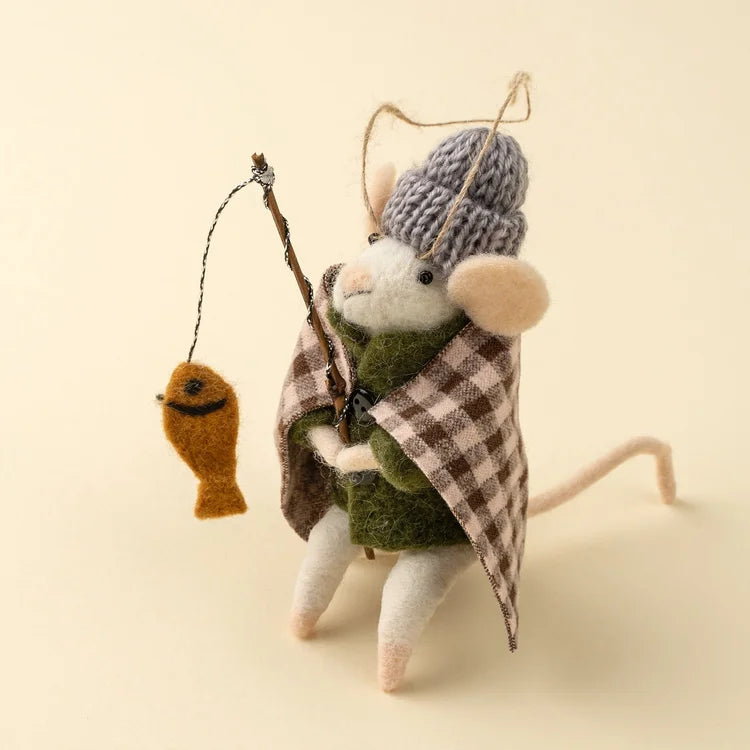 ICE FISHING IVAN MOUSE ORNAMENT