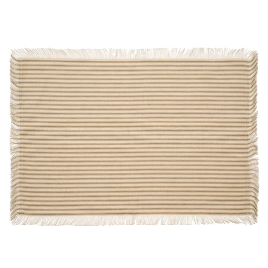 TICKING FRINGE PLACEMATS S/4