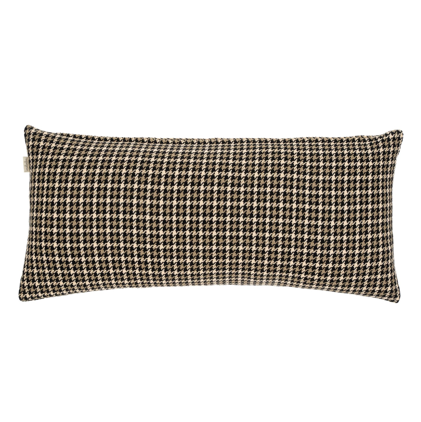 HOUNDSTOOTH LUMBAR PILLOW - BROWN