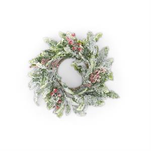 SNOWY HOLLY CANDLE RING