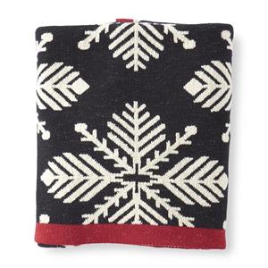 BLACK & WHITE SNOWFLAKE THROW