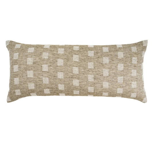 CHECK LINEN PILLOW - NATURAL