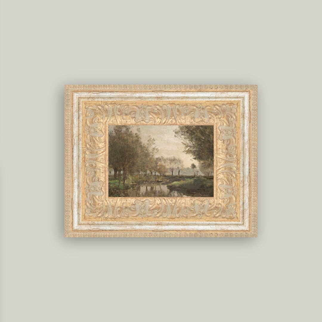 THE CREEK FRAMED ANTIQUE ART