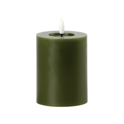 MOSS GREEN LED CANDLE 3X4"