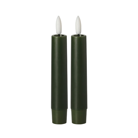 6" MOSS GREEN LED DINNER CANDLE