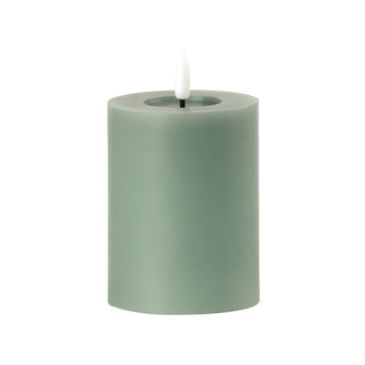 SAGE GREEN LED CANDLE 3X4"