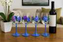 HAND PAINTED VIOLET WINE GLASS