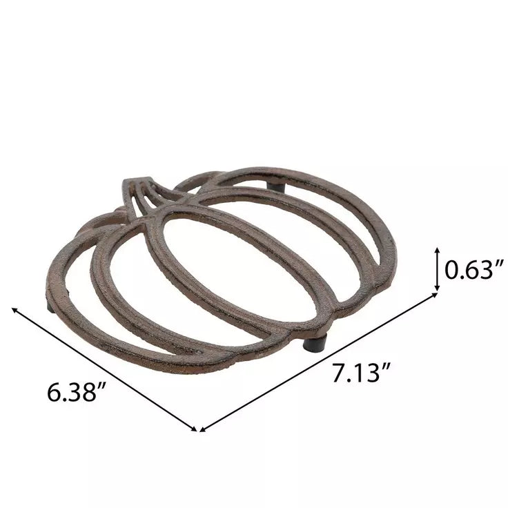 BROWN PUMPKIN METAL TRIVET