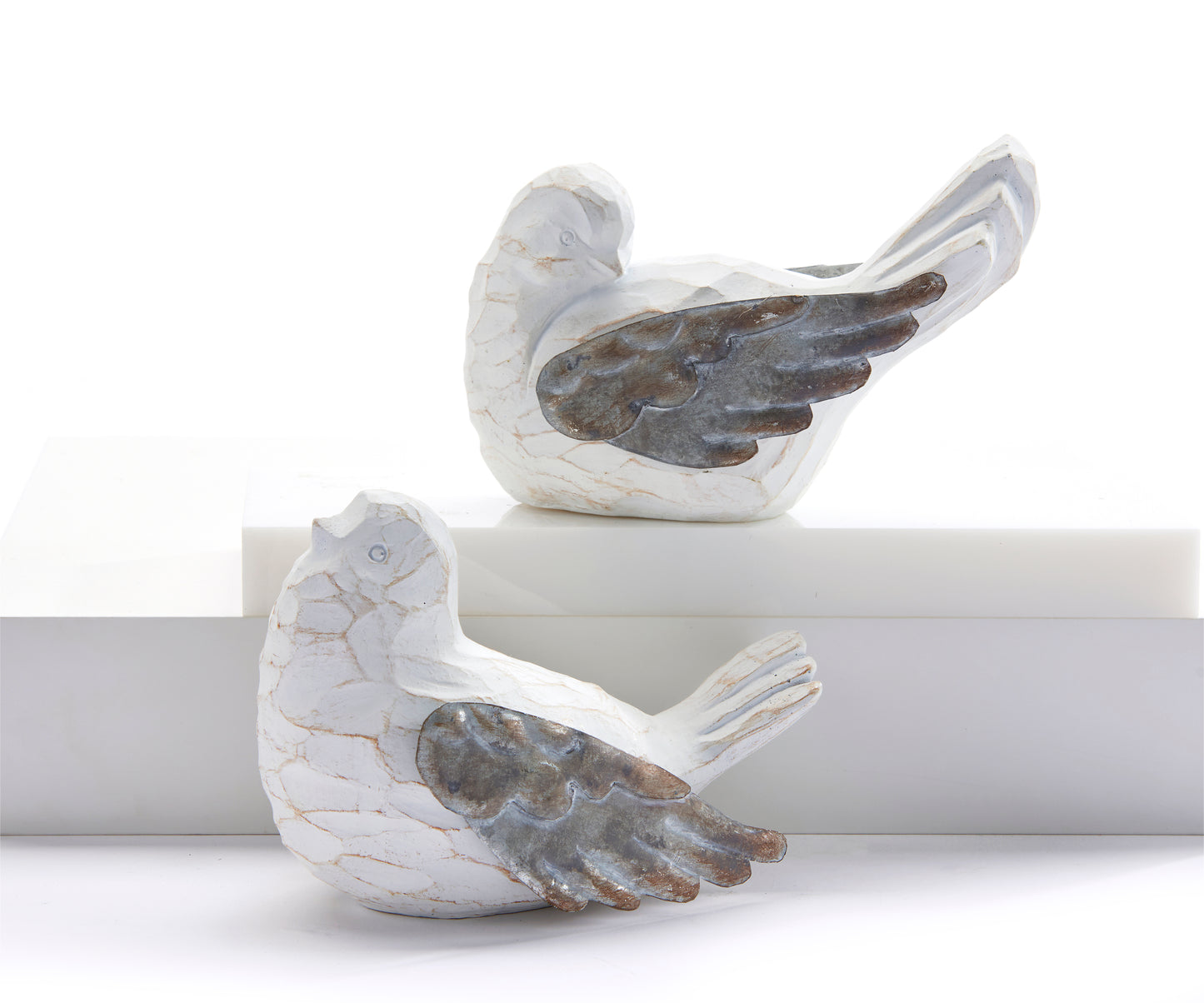 WHITE CARVED DOVE