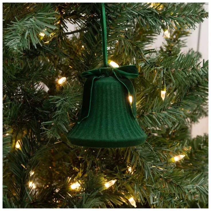 FLOCKED BELL ORNAMENT